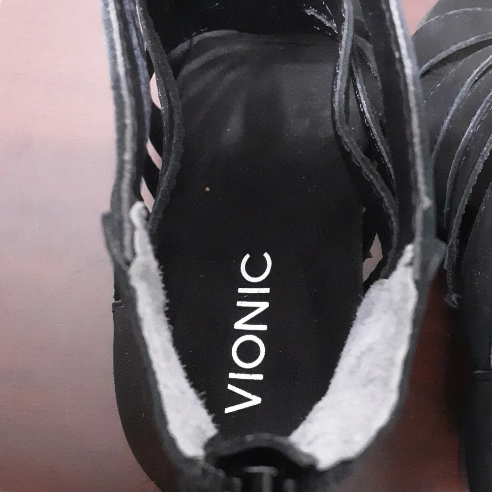 Vionic Harlow Gladiator‎ Cage Block Heel Shoe 6.5